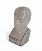 L. N. Fowler Ceramic Phrenology Head. Height: 30cm.