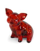 Anita Harris Cute' Sandy Black Piglet' Figure, Gold signed, Height 13cm.