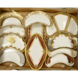 De Lamerie Fine Bone China, a selection of heavily gilt decorated items to include sandwich tray,