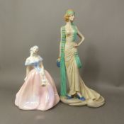 Coalport lady figure, Roaring Twenties, Eve, together with Staffordshire Fine Bone China of Arthur