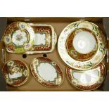 De Lamerie Fine Bone China, a selection of heavily gilt decorated items to include plates, coffee