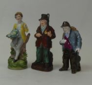 Coalport figurines to include Tinker and Mr Cabby, together with Saxony porcelain figurine of a