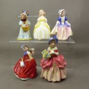 Royal Doulton Lady figurines to include:- Autumn Breezes HN2176, Penny HN2424, Cissie HN1809,