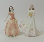 Coalport lady figures to include The Romantic Bride and Emma. (H: 22cm) (2)