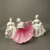 Three Royal Doulton lady figurines, Diana HN2468, Elaine HN3307 and Marilyn HN3002 (3).