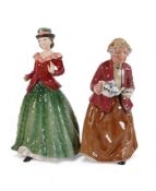 Royal Doulton character figure to include Teatime HN2255 and lady figure Holly HN3647. (H: 22cm) (