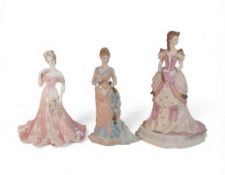 Coalport Lady Figurines to include:- Turn of the Century 'Evening Ball' no:-389, The Flower Ladies