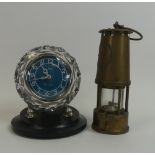 Eccles SL Protector Lamp & Lighting Co. Ltd. brass and steel miners safety lamp, together with