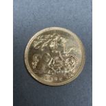 1982 gold half Sovereign, 4g.