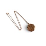 9ct rose gold locket & 48cm 9ct chain, 5.03g.