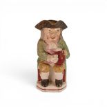 A Staffordshire Pearlware Toby Jug, c1825-30, height 26cm. good overall condition , wear