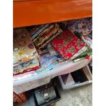 Quantity of fabric incl. meters, fat quarters, dress making fabric and tweed