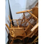 Set of 6 stickback kitchen chairs by Goldpine, 2 having arms