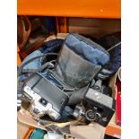 Camera related items, a small box.