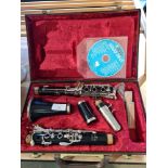 An Evette clarinet in fitted case