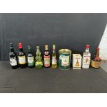 Unopened bottles of La Concha amontillado sherry, Crabbies whisky mac, Majorcan herb liqueur,
