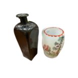 Milk glass tankard, together with an 18th century gin bottle