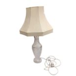 Good quality Waterford Crystal table lamp with shade, 60cm high including fitting