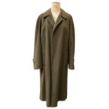 Men's vintage Saks Fifth Avenue Cardinal of Canada 100% cashmere bottle green overcoat size 44R, plu