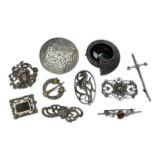 George Tarratt silver seahorse brooch designed by Geoffrey Guy Bellamy, No. 34, together with other