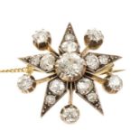 Victorian diamond star brooch