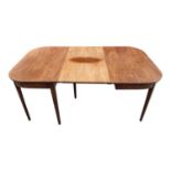 Regency mahogany D-end dining table, with one additional leaf, possibly by Gillows