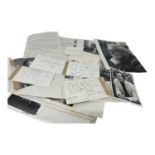 Letters, signatures and photographs of writers
