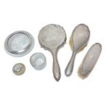 Three miscellaneous early 20th century and later silver mounted glass articles and other items