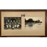 Henley Royal Regatta 1920, pair of black and white photographs, Caius College Boat Club, titled in c