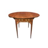 George III mahogany and marquetry inlaid Pembroke table