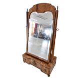 Queen Anne style walnut toilet mirror