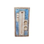 Large Troika pottery brick vase with abstract decoration