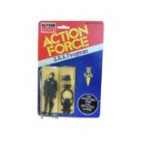 Palitoy Action Man Action Force 3 3/4" S.A.S. Frogman action figure with tank & flippers, on punched