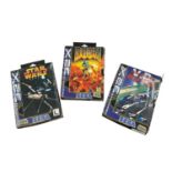 Three boxed Sega Megadrive 32X, Star Wars Arcade, Doom and Virtua Racing Deluxe