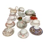 Collection of 19th century cups and saucers, to include Worcester/Ridgeway and Misson/Messen