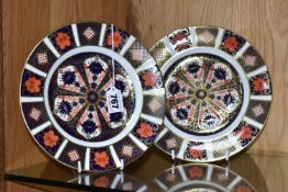 TWO ROYAL CROWN DERBY IMARI 1128 PLATES, approximate diameter 21cm (2) (Condition Report: appear
