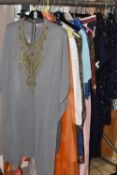 A SMALL GROUP OF LADIES' CLOTHING, to include mainly evening wear and formal day dresses, some