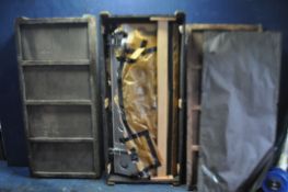 TWO VINTAGE ENGLISH ELECTRIC CANBERRA AEROPLANE WING FLAPS in wooden transit cases, one case