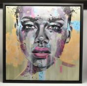 RICH PARKER (BRITISH CONTEMPORARY) 'ENIGMATIC', a modern style portrait of a female figure,