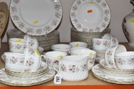 A GROUP OF MINTON 'SPRING BOUQUET' TEA AND DINNERWARE to include twelve cups, twelve saucers (one
