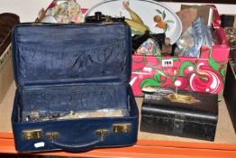 ONE BOX AND LOOSE CERAMICS AND MISC to include a late nineteenth century SJB teapot decorated with