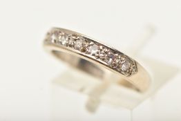 AN 18CT WHITE GOLD DIAMOND NINE STONE RING, single cut diamonds, estimated total diamond weight 0.