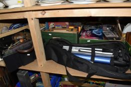 THREE BOXES AND LOOSE MISCELLANEOUS SUNDRIES, to include a Pokémon tin with approximately fifty