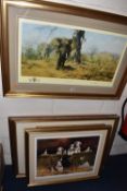 A SELECTION OF ANIMAL THEMED SIGNED PRINTS ETC, to include four signed David Shepherd prints: '