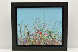 JENNY BARDELL (BRITISH CONTEMPORARY) 'SPRING GARDEN SPARKLE', a garden of wild flowers embellished
