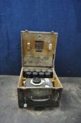 A VINTAGE STANDARD RADIO TYPE R502 WAVEMETER in distressed wooden case (untested) Condition