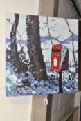 TIMMY MALLETT (BRITISH CONTEMPORARY) 'SNOWY POST BOX', a signed limited edition print on box canvas,