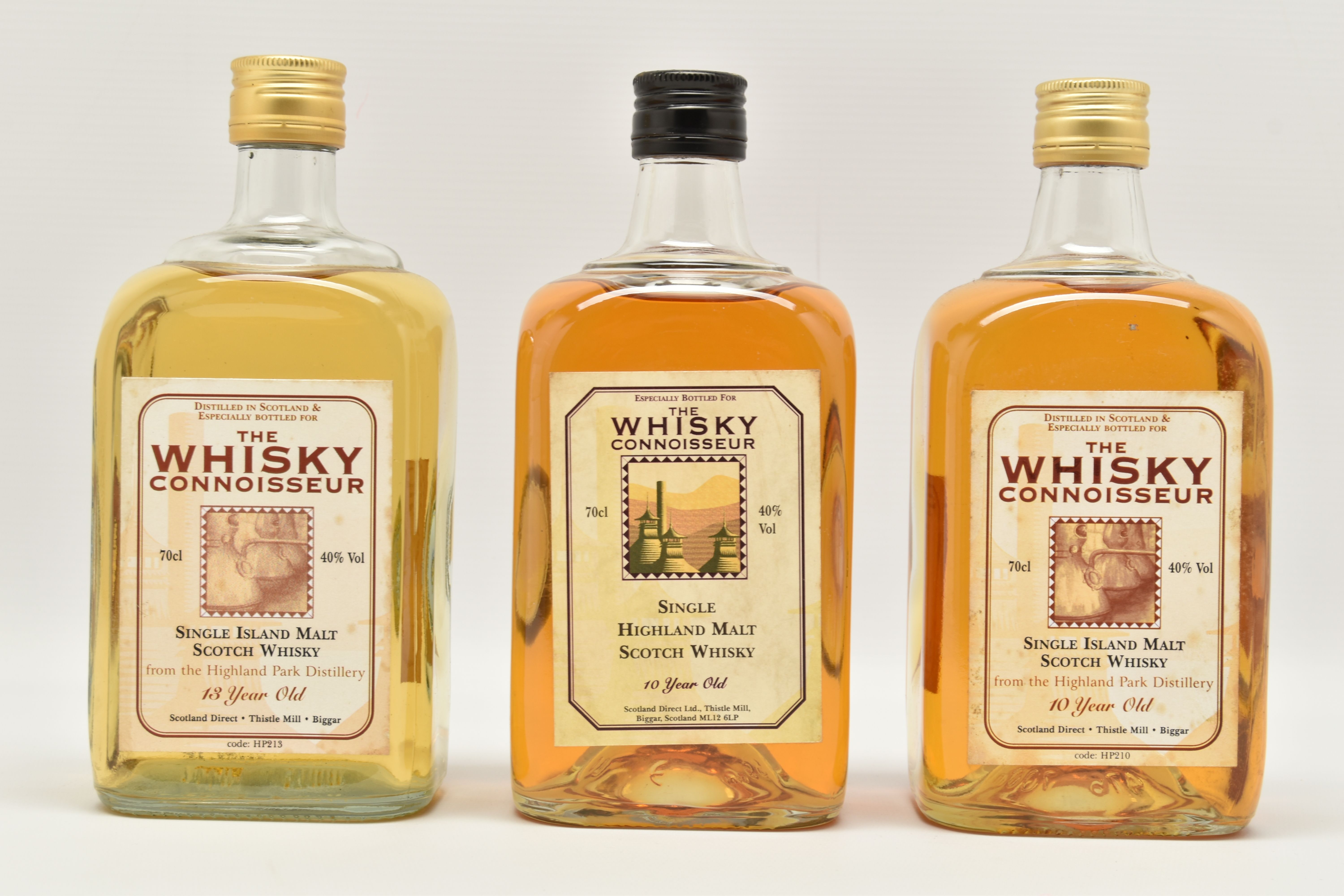 SINGLE MALT, Three Bottles from THE WHISKY CONNOISSEUR Collection comprising one bottle of