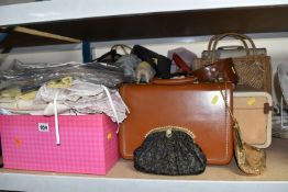 THREE BOXES AND LOOSE VINTAGE BAGS AND ACCESSORIES, to include approximately twenty five vintage