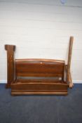 WILLIS AND GAMBIER LILLE, A CHERRY WOOD 6FT SUPERKING SLEIGH BED, with siderails, slats, a central